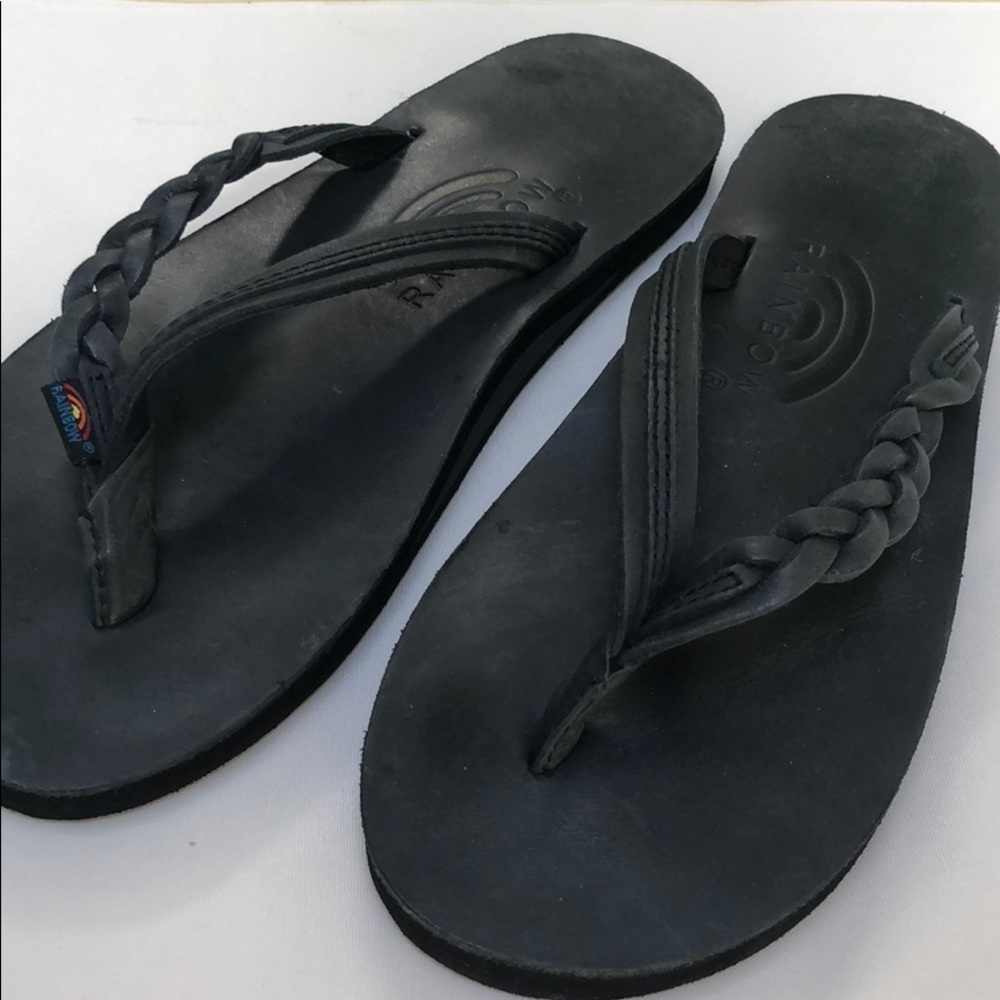 Rainbow flip flops